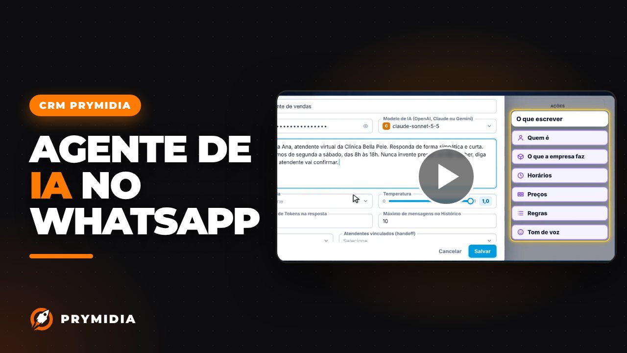 Vídeo: Agente de IA no CRM Prymidia