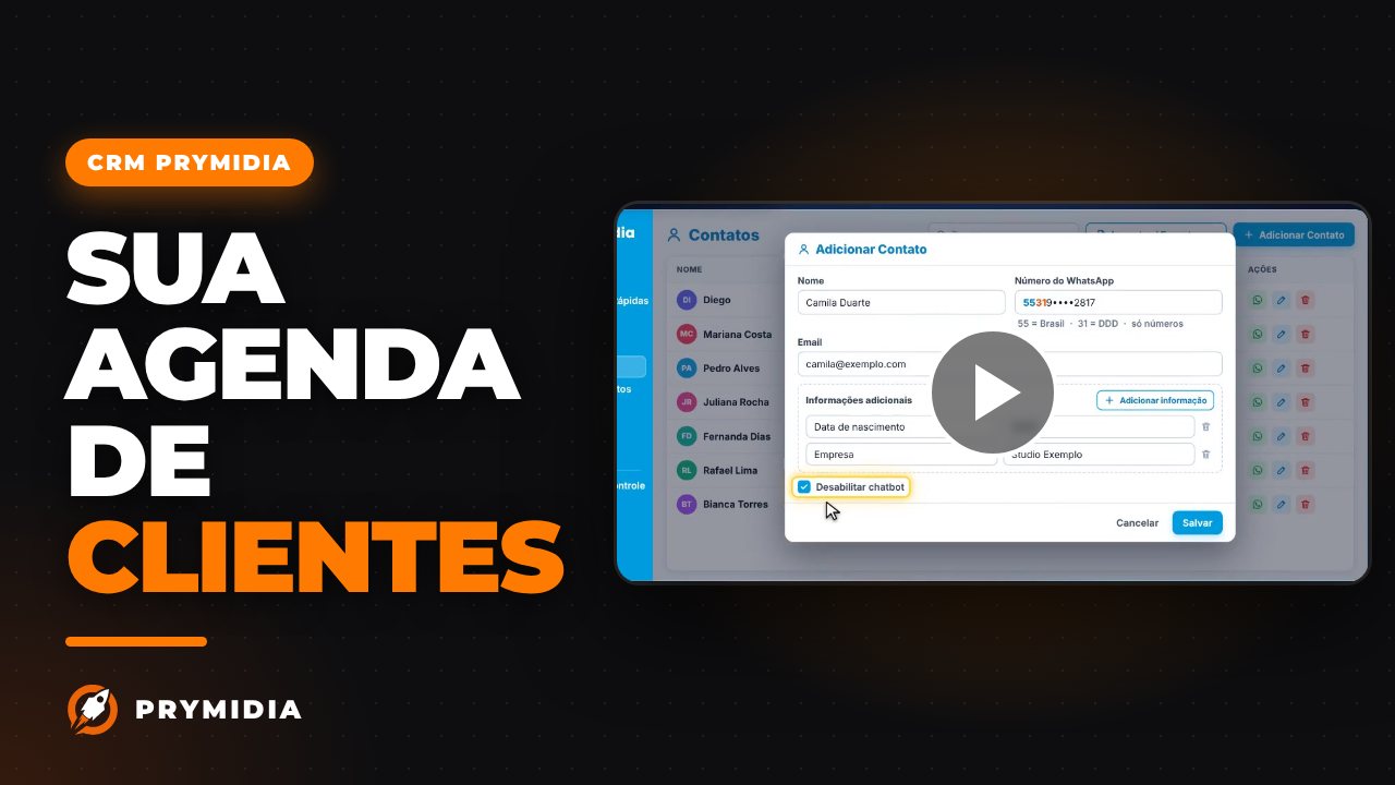 Vídeo: Contatos no CRM Prymidia