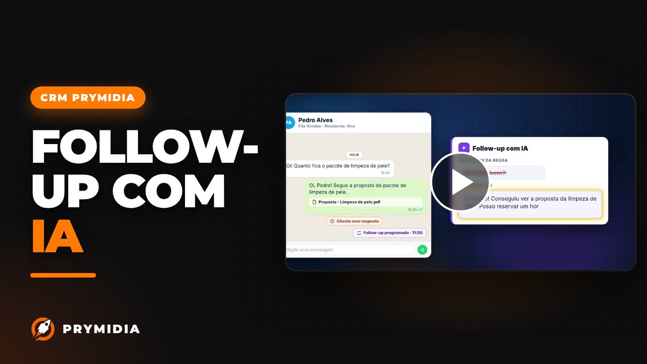 Vídeo: Follow-up com IA no CRM Prymidia
