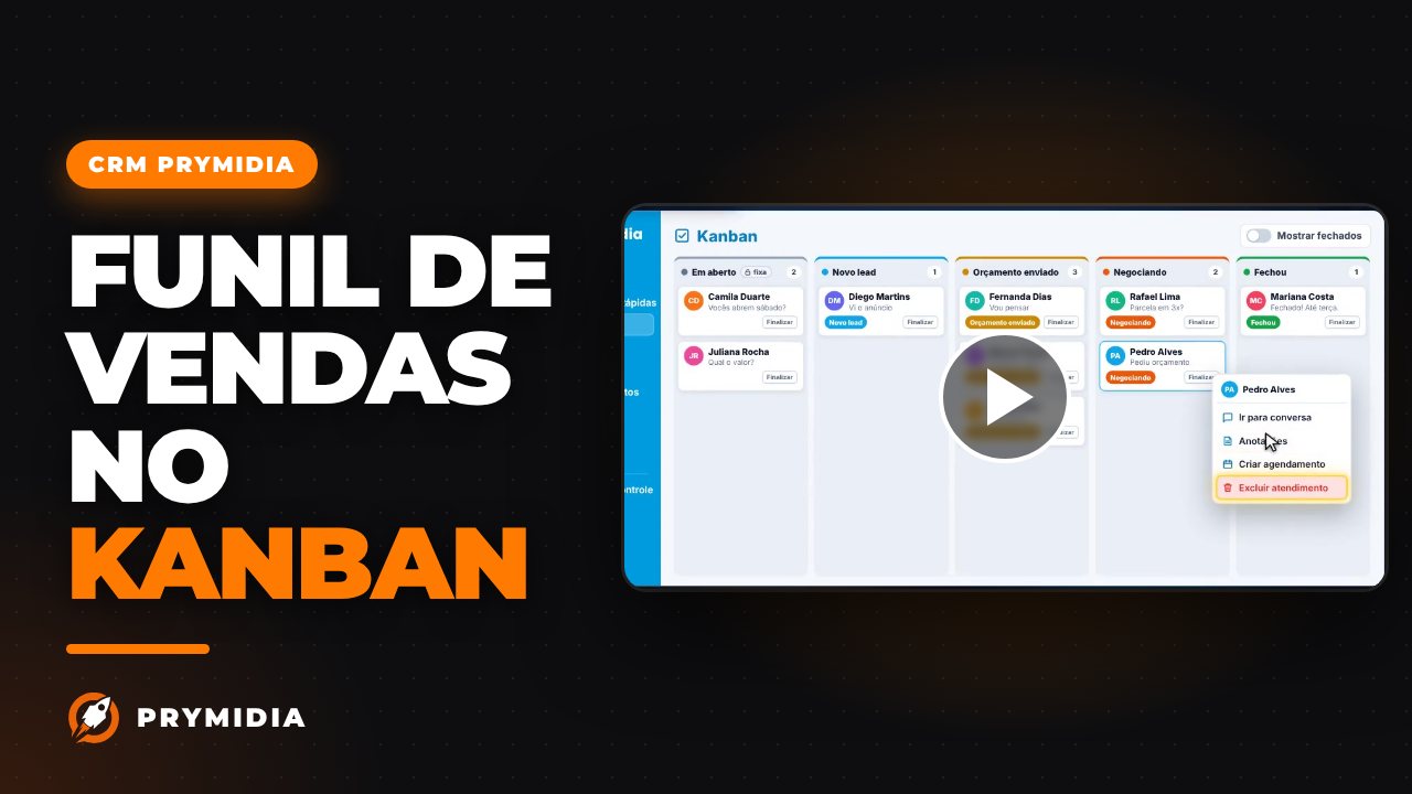 Vídeo: Kanban de vendas no CRM Prymidia