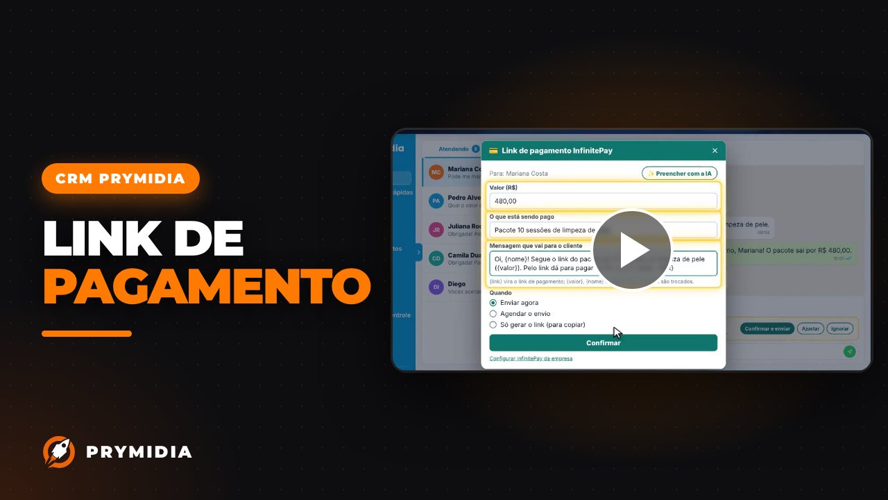 Vídeo: Link de pagamento no CRM Prymidia